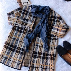 Olive & Oak Plaid Open Cardigan